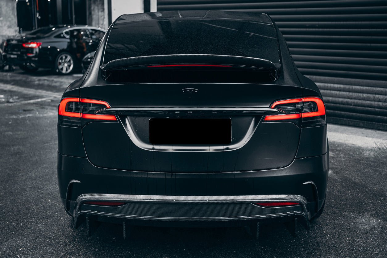 2016 - 2018 Tesla Model X SUV RZS Style Carbon Fiber Rear Diffuser